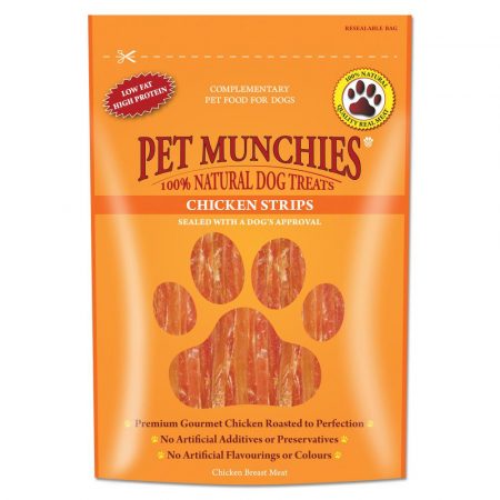 Pet Munchies Chicken Strips Natural Dog Treats 90g