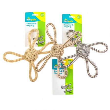 Rope Ball Fling Tug Dog Toy