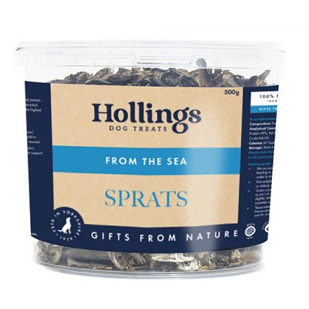 Hollings Sprats 500g in a tub - Natural Dog Treat