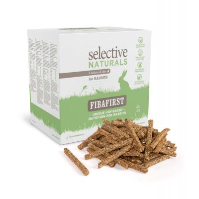 Box Of Rabbit Food with pile of food sticks in front