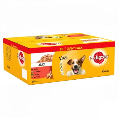 Pedigree Dog Pouches Mixed Selection in Jelly 80 Mega Pack