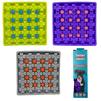 Set of 3 Flower Dog Lick mats