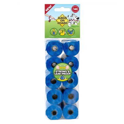 Pack of 140 Blue Dog Poop Bags in 10 rolls