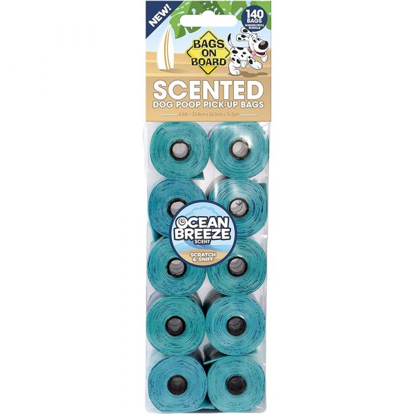 10 Rolls of blue scented dog poo bags