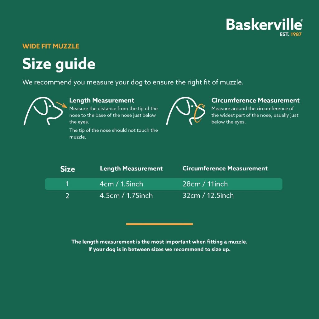 Baskerville Wide Fit Dog Muzzle 1 Baskerville Wide Fit Muzzle Sizing Guide