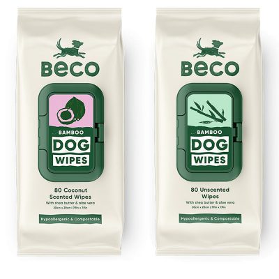2 Packs of Beco Dog Wipes, coconut and unscented