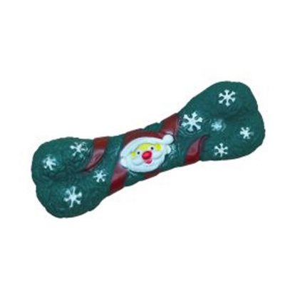 Squeaky Vinyl Xmas Bone Christmas Dog Toy