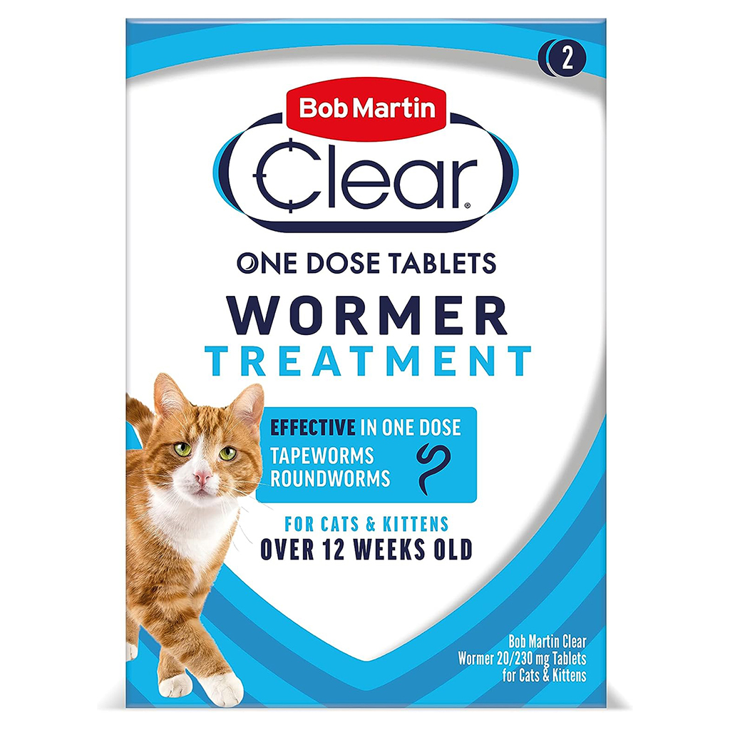 Packet of Cat Worming tablets with a ginger and white cat on front