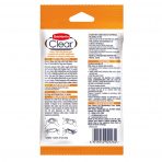 The back of the Bob Martin Clear Flea & Tick Repellent pouch providing detailed information. It includes active ingredients, directions for use with four illustrated steps for fitting the collar, and precautions. It specifies the content is one 61cm collar designed to be replaced every 8 weeks for maximum protection.