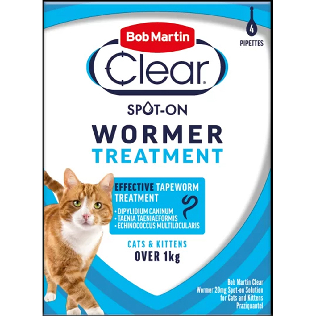 Packet of Cat Worming spot-on with ginger and white cat on front