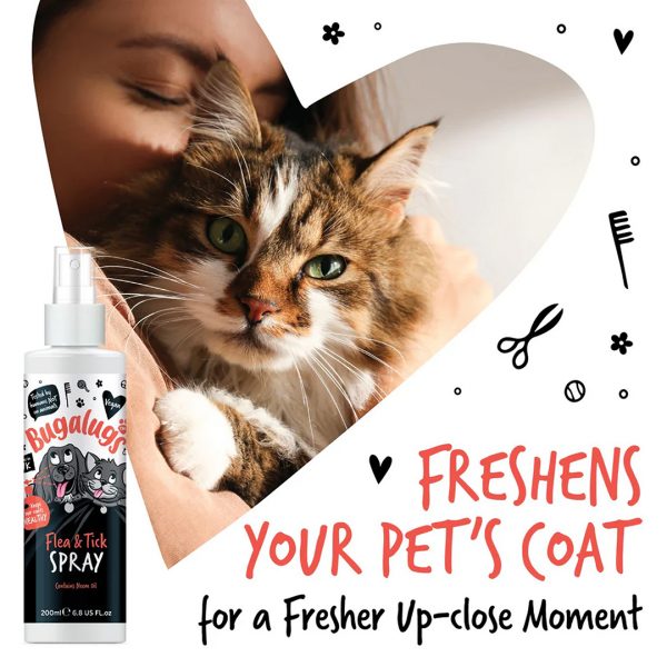 Bugalugs Flea & Tick Spray Up Close Cat 1080 Bugalugs Flea & Tick Spray Up Close Cat 1080