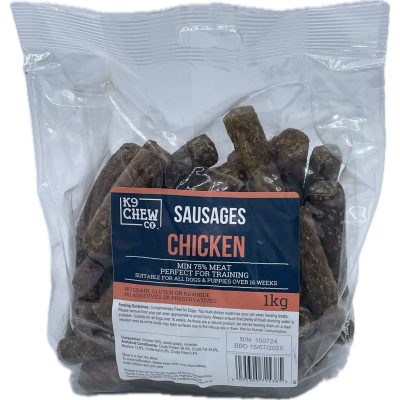 1kg bag of small chicken sausage dog treats