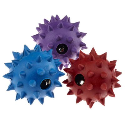 Classic Rubber Spikey Ball with Bell Dog Toy 50mm or 90mm