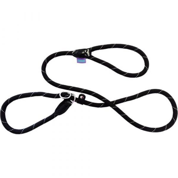 DL3362 Dog & Co Reflective Slip Lead Black 1000 Dog Slip Lead in Black with reflective stripe