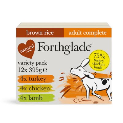 Forthglade Complete Meal Brown Rice - Adult Multicase 12 Pack (Lamb, Turkey, Chicken)