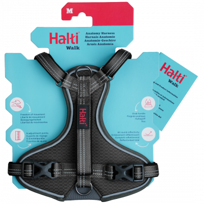 Halti Anatomy Dog Harness with Handle - Grey - Medium
