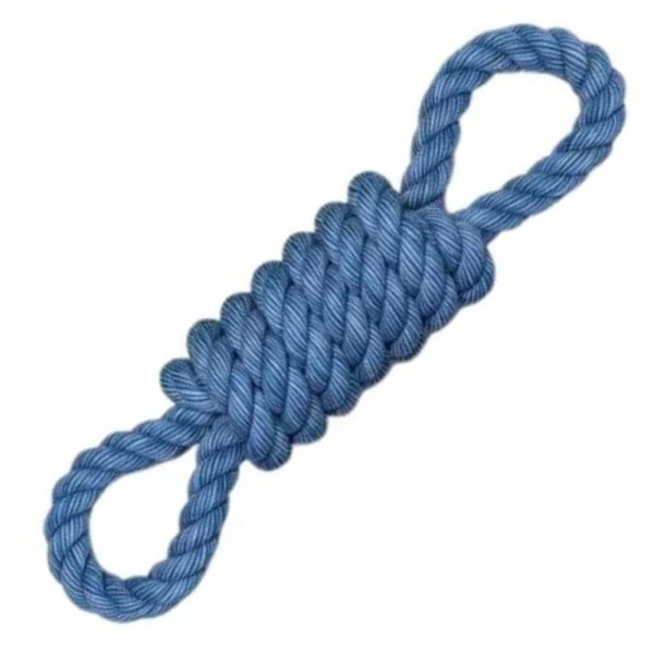 HappyPet Coil Fig 8 Tugger Blue 1000 Blue Coiled Rope Dog Tug Toy