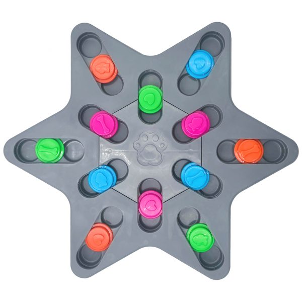 Happypet Pup Puzzle Jumbo Star Puzzle Toy 1080px 6 Point Star shaped interactive dog toy with ,multi coloured sliders