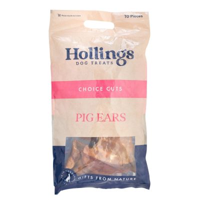 pack of 10 Hollings Pig Ears natural dog treats