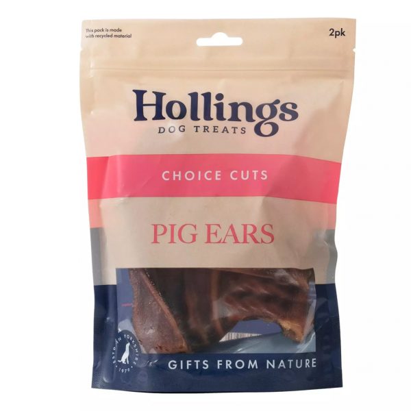 Hollings Pig Ears 2pk 1024 Pack of 2 Pig Ear Natural Dog Treats