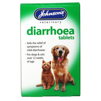 green and white packet of tablets with a cat and dog on front