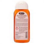 Label on back of bottle of dog flea shampoo