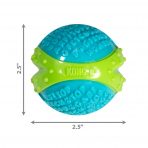 Blue and Green Tough Dog Ball with Dimensions