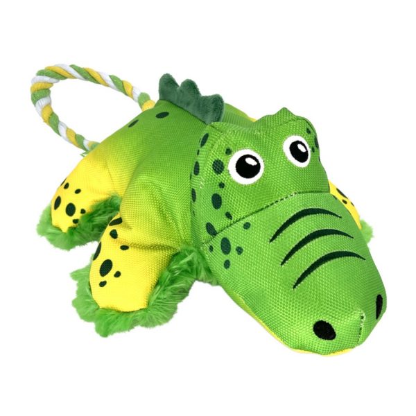 KONG Cozie Tuggz Alligator 1080 bright green KONG Alligator dog tug toy