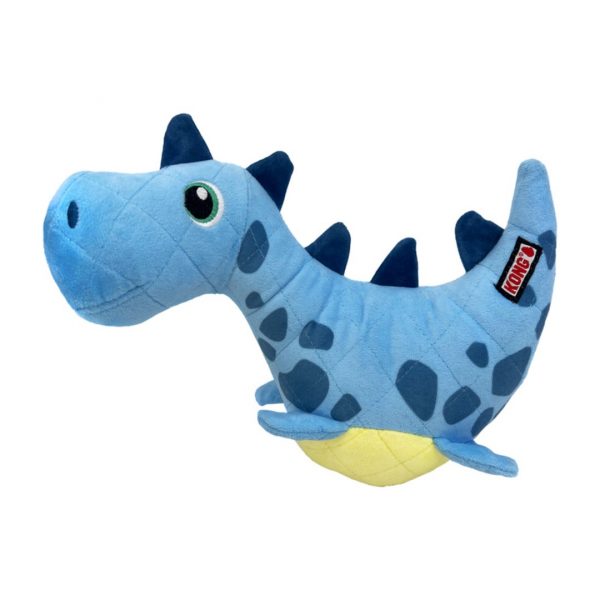 Cute Blue Dinosaur Plush Dog Toy with spikes on back