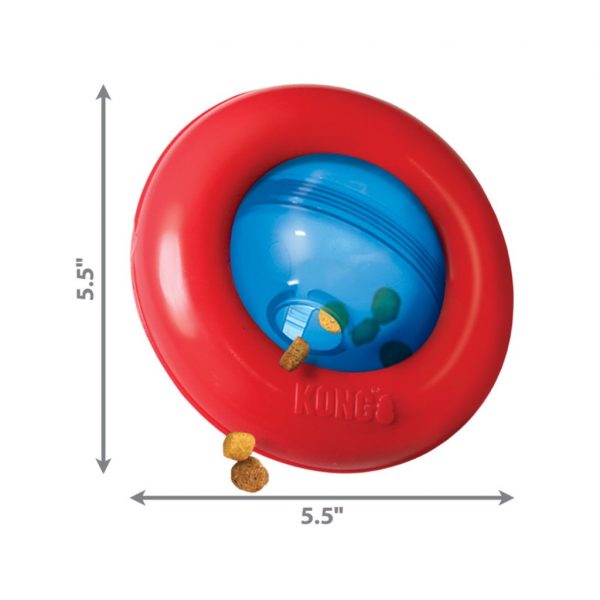 KONG Gyro Small Dimesnions 1024 KONG Gyro treat dispensing dog toy with dimensions