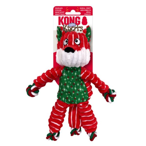 KONG Holiday Floppy Knots Fox on card 1024 KONG Holiday Floppy Knots Fox on card 1024