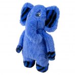 Cute blue KONG plush elephant dog toy facing left
