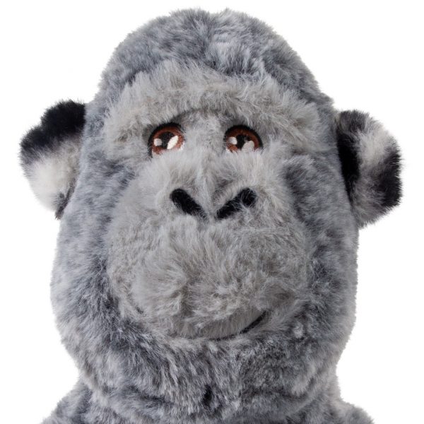 KONG Jungle Jamz Gorilla Close Up Face 1080px Cute Grey KONG Gorilla plush dog toy close up of face