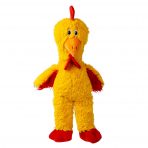 Medium/Large Yellow KONG chicken plush dog toy, red feet and under wings