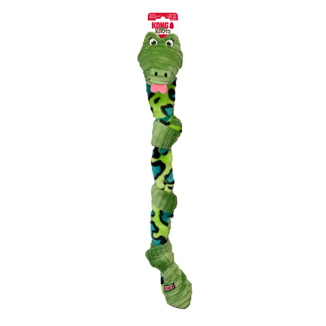 Green Knotted Snake dog toy