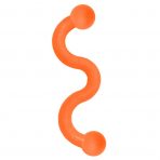 KONG Ogee Stick - wavy orange rubber stick dog toy