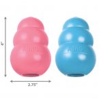 KONG Blue and Pink Puppy Large dog toy with dimensions
