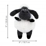 Product size graphic for the KONG Sherps Floof Sheep dog toy against a white background. Features clear black dimension lines marking the precise height and width measurements of the plush sheep toy, helping local pet owners ensure it is the correct size for their dog before ordering online