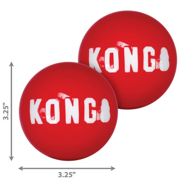 KONG Signature Balls Large Dimensions 1024 Red Dog Balls with dimensions