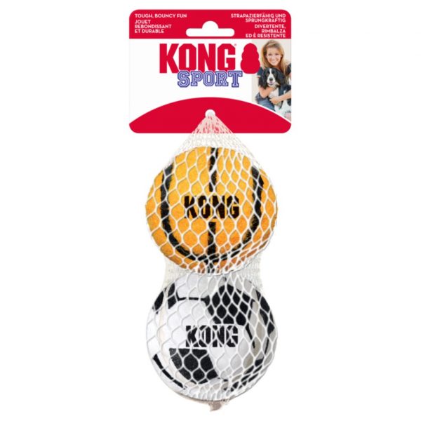 Net of 2 large KONG dog toy balls