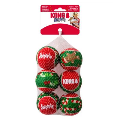 Pack of 6 Xmas Tennis Ball Dog Toys