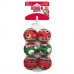 KONG Xmas Squeakair Balls Medium 6pack 1024