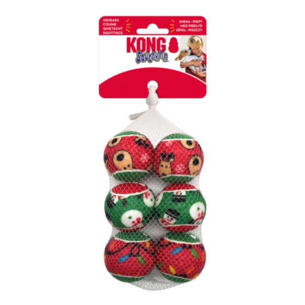KONG Xmas Squeakair Balls Small Pack6 1024 KONG Xmas Squeakair Balls Small Pack6 1024