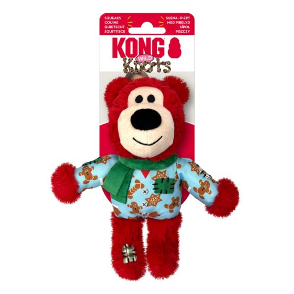 KONG Xmas Wild Knots Bear Red on Card 1024 KONG Xmas Wild Knots Bear Red on Card 1024