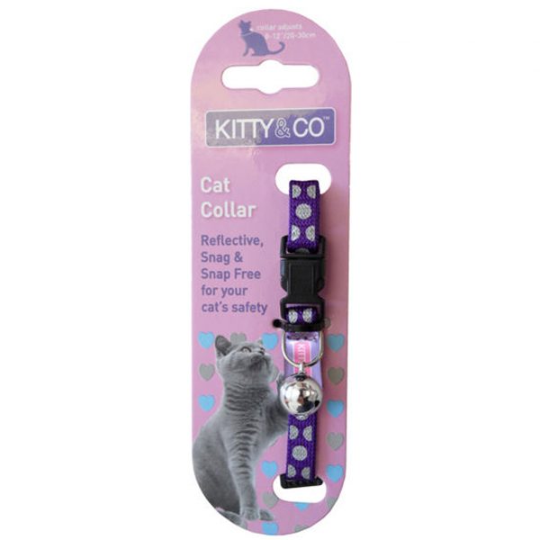 Kitty & Co Cat Collar Polka Dot Purple 1024 Kitty & Co Cat Collar Polka Dot Purple 1024