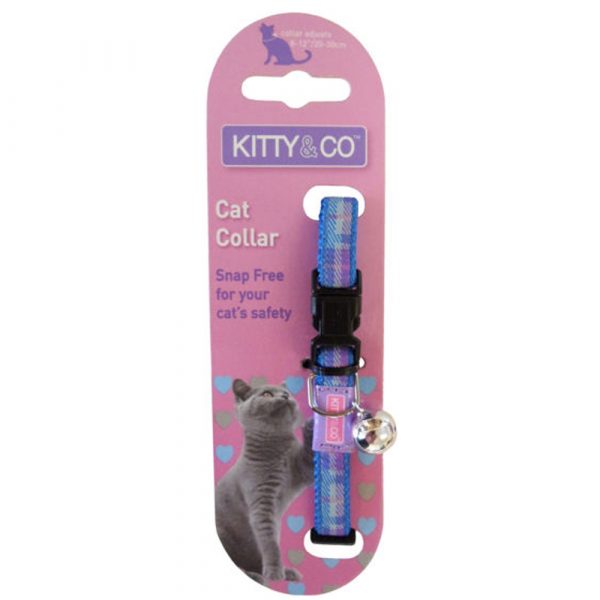 Kitty & Co Tartan Cat Collar Blue 1000 Kitty & Co Tartan Cat Collar Blue 1000
