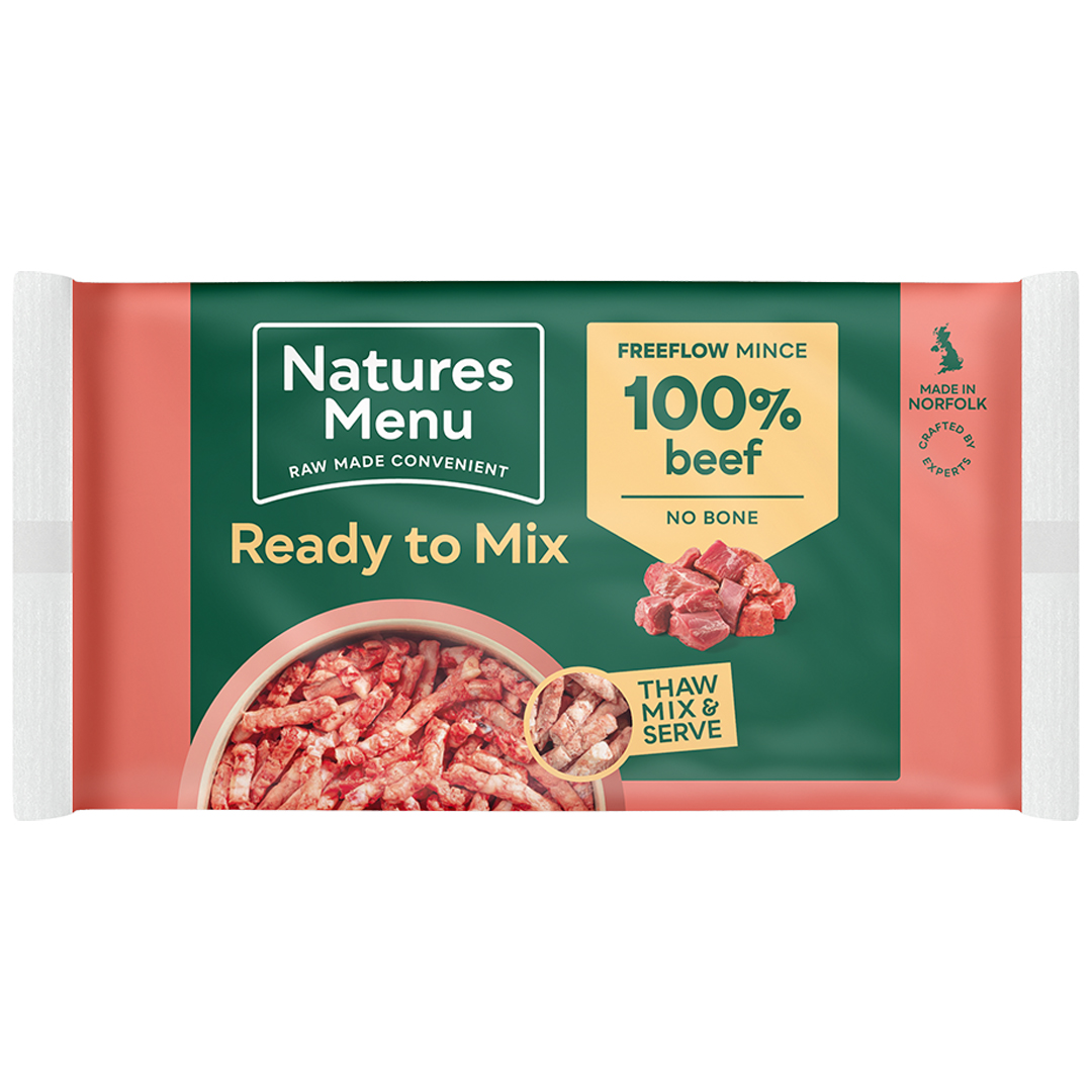 2kg Bag of Natures Menu beef mince raw dog food