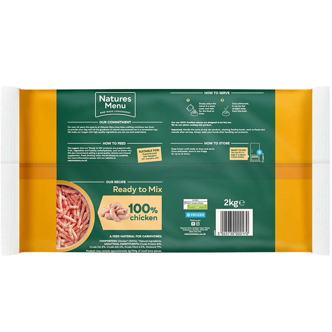 Natures Menu Freeflow Mince Chicken 2kg Raw Dog Food - Image 2