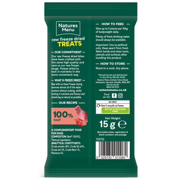 Natures Menu Raw Freeze Dried Treats Beef Back 1080 Natures Menu Raw Freeze Dried Treats Beef Back 1080