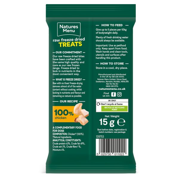 Natures Menu Raw Freeze Dried Treats Chicken Back 1080 Natures Menu Raw Freeze Dried Treats Chicken Back 1080